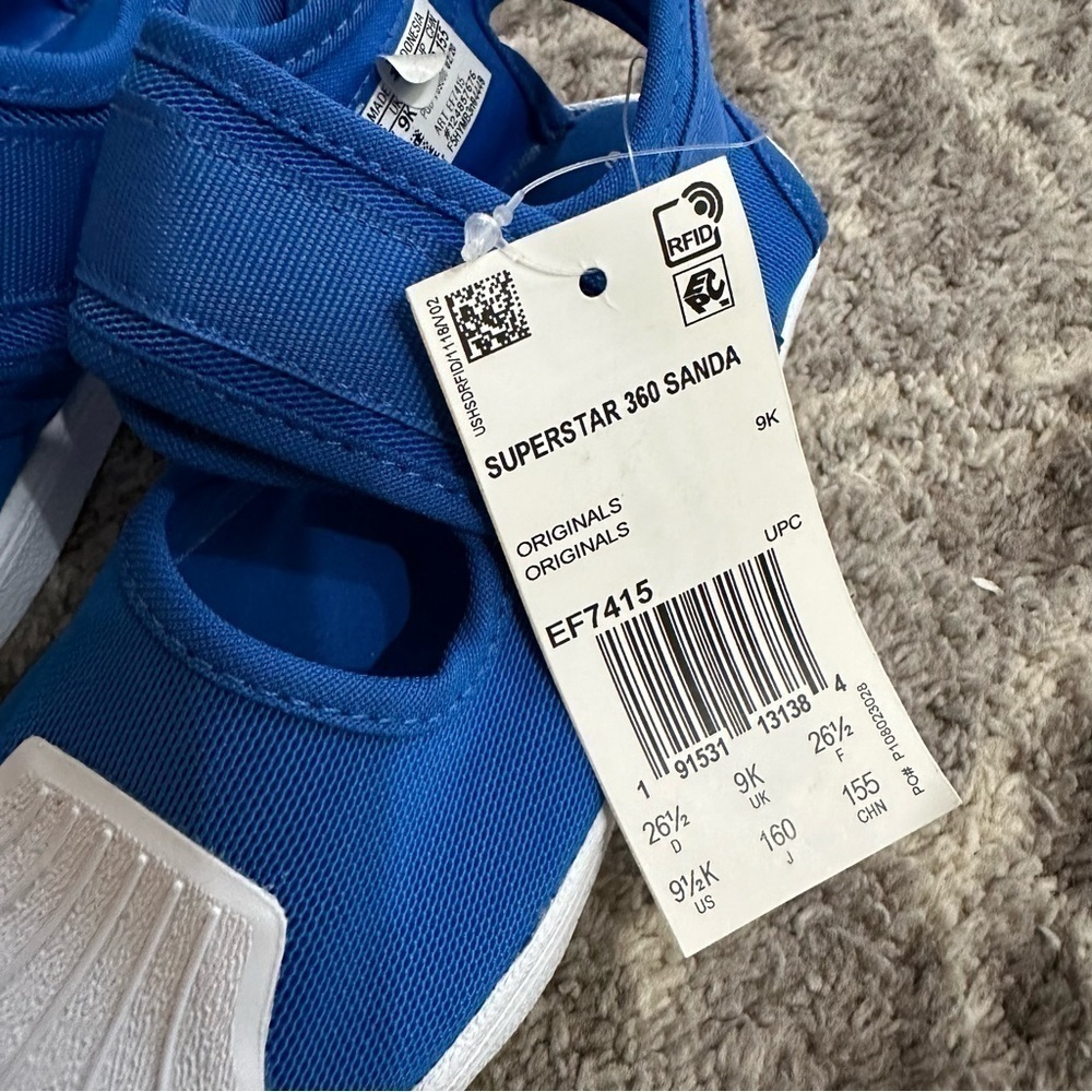 NWT Adidas Originals Superstar 360 Easy On Sandals Blue - Picture 3 of 3